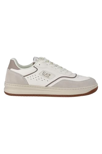 EA7 Baskets Blanc/beige X8X190-XK405 de luxe | Sneaker aux finitions premium