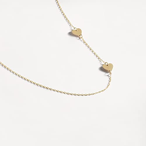 Gelin Double Heart Necklace in 14k Solid Gold4