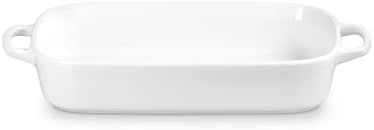 Le Creuset Stoneware Rectangular Dish with Platter Lid, 3 qt., White - Thumbnail 2