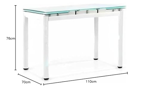 fashion commerce fc608 V Table, Metal, White, 110 x 70 x 76 cm