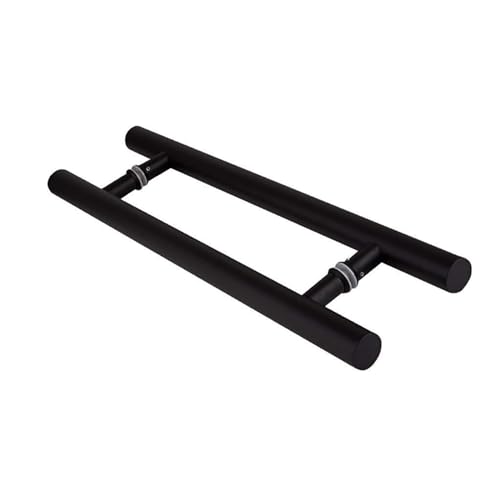 BLUPOWHT ドアハンドル シンプル ブラック ステンレススチール ラウンド チューブ プッシュプル ドア ハンドル オフィス ガラス ドア スライド 5サイズ (サイズ:600x400mm)