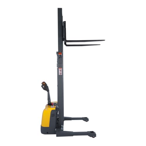 Xilin Full Electric Stacker, Powered Material Lift, 3300 lbs Capacity,130inch Lifting Height with Straddle Legs, Adjustable Forks, Pallet Stacker for Warehouse