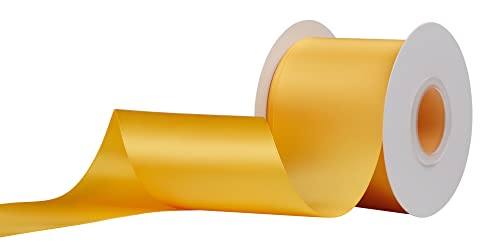 Ribbonitlux 75mm Wide Double Face Satin Ribbon 22 Meters (660-Yellow Gold, Set for Bow Party Decor, Sewing Applications - Image 4