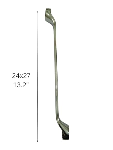 Image of Tata Agrico Double Ring Spanner 24x27mm (Box Wrench) | Chrome Vanadium Steel | Polished Offset Ring Ends for Strong Grip on Nuts & Bolts | For Garage, Workshop & Professional Use