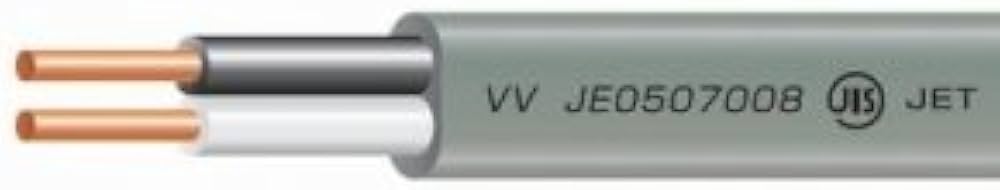 VVFケーブル2.0ー2c 電線 VVFケーブル 2.0mm2芯【003】 灰色 VVF2.0×2C×100m(y-003