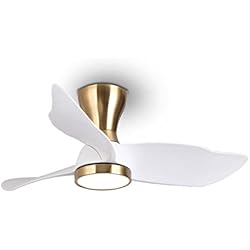 Ventilador Empotrable reiga 91cm Ventilador de techo bajo DC moderno de montaje empotrado con kit de luz de control remoto regulable para sala de estar, oficina, dormitorio, patio