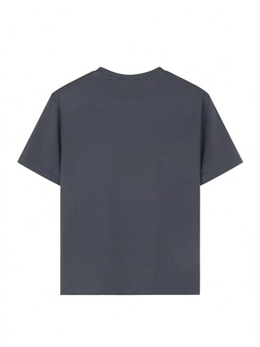 Floerns Girl's Graphic Short Sleeve T Shirt Crew Neck Drop Shoulder Casual Tee3