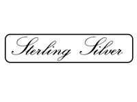 Sheet of 65 Sterling Silver jewellery labels, self adhesive. Black writing on a white background. Each label measures 3.2cm x 0.6cm