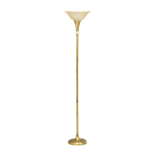 🛒 Crazy Deals Kichler 76108 Kirketon 68.5-Inch Portable Torchiere, Aged Brass and Faux Marble Accent with Champagne Alabaster Glass