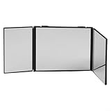 Klappspiegel mit 3 Paneelen und 360-Grad-Reflexion für effektive Rasur und Make-up (schwarz)