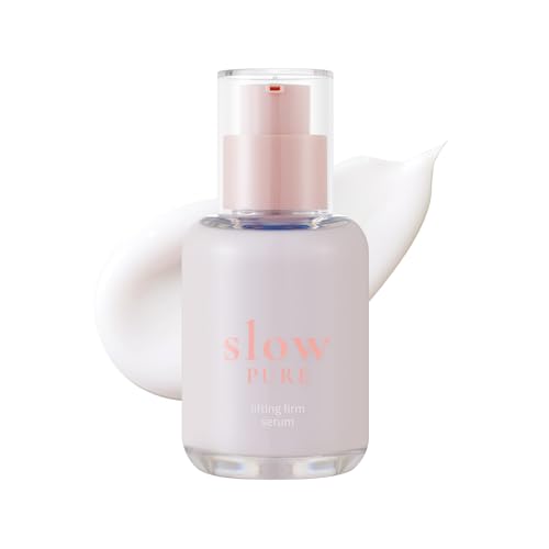 slowPURE Lifting Firm Serum - 80% Chamomile Flower Water, 7-Peptide Complex & Niacinamide, Slow-aging Korean Skin Care Milky Serum for Fine Lines and Elasticity, 1.69 fl.oz