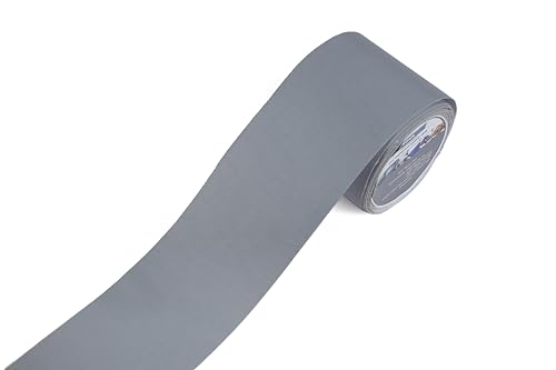 Image of PVC Tarpaulin Repair Tape for Quick Fixes | Self-adhesive and Waterproof | Best for Tarpaulin Repair, Pond lining, Fish tank, and Truck cover (9.5cm x 5m, length, Grey)