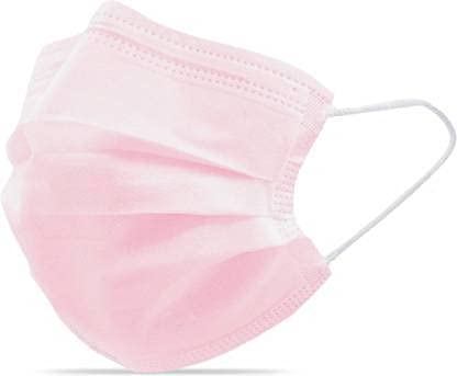 3 Ply Mask With Nose Pin, Pink Surgical Face Mask 3 Layer Mask for Virus,Germs Washable Cloth Mask With Melt Blown Fabric Layer�Pink Colour Pack of 10-image-30