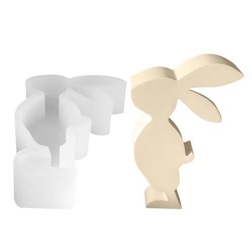 Molde de resina de conejo, forma de vela de conejo de Pascua para fundición de resina epoxi hecha a mano | Molde creativo de silicona para tartas de fondant, vela de aromaterapia, chocolate