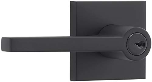 Baldwin Ensqucsr190 Square Single Cylinder Keyed Entry Door Lever Set With Contemporary Square Rose #TOP5