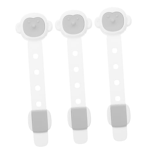 NOLITOY 3個 子供の ロック キャビネットチャイルドロック 用キャビネットロック 食器棚のチャイルドロック 引き出しロック 大人用冷蔵庫ロック 窓の鍵 ペ Light Grey