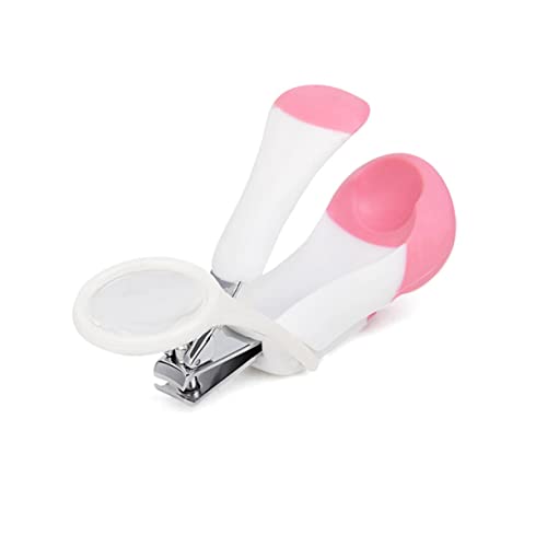FONDOTIN Stainless Steel Pet Nail Cutters Magnifying Glass and Soft Handle for Guinea Pigs Rabbits Hamsters and Ferrets Random Color