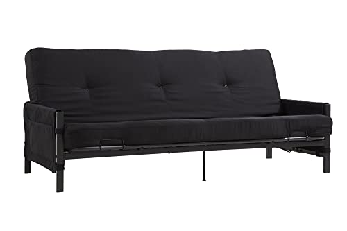 Dhp Fairview Storage Futon With 6" Mattress, Black #TOP1