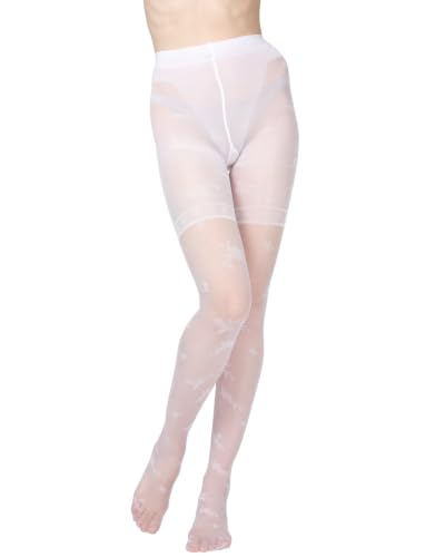 Image of MeMoi Women's Ambition Sheer Control Top Flower Pantyhose