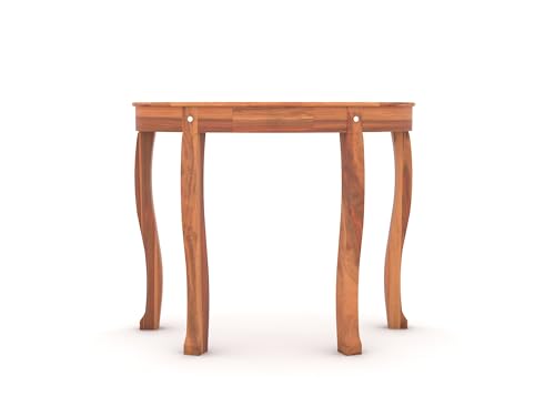 Image of CRAFT D ARTS Solid Sheesham Wooden Sapphire Cross Console Table | Console Table for Living Room, Entryway, Outdoor, Home Decor, Dining Room | Ha;f Round Table | Natural Finish