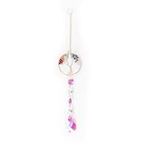 Qury Crystal Tree Of Life Ornament Handmade Chakra Edelsteine Sun Catcher Hanging Dekoration für Auto Haus Fenster
