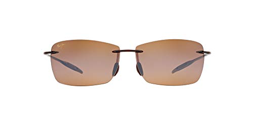 Maui Jim Lighthouse Polarized Rectangular Sunglasses, Rootbeer/Hcl Bronze, One Size + 03