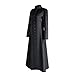 IMDAET Medieval Priest Costume for Adults Long Clergy Robes Clergy Costume Pastor Minister Coat for Halloween, Cosplay, Church Plays (Black, L)