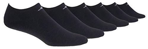 adidas Women's Athletic No Show Sock (6-Pair), Black/Aluminum 2, Medium, (Shoe Size 5-10)
