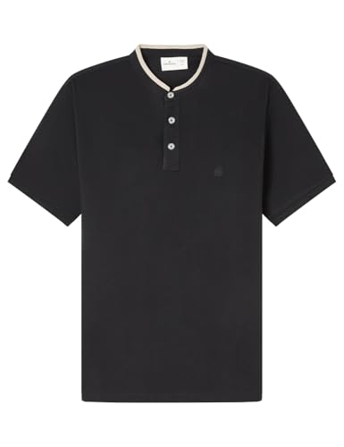 Springfield Polo Mao Slim SS En Contraste con Bordado De Árboles. 100% Algodón Bci, Azul Marino, S