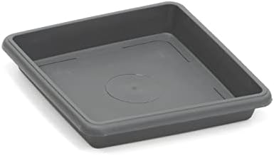 Tildenet Gardenware Flower Saucer, 100% Waste Plastic, Anthracite, 22.5cm Diameter
