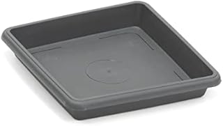 Tildenet Gardenware Flower Saucer, 100% Waste Plastic, Anthracite, 22.5cm Diameter