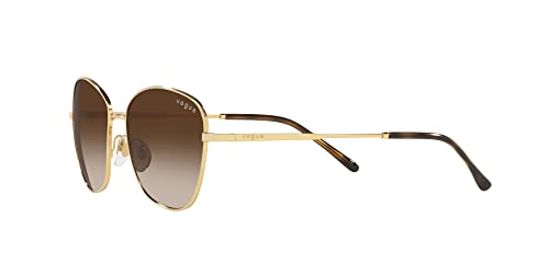 Vogue Eyewear Woman Sunglasses Pale Gold Frame, Grey Gradient Dark Blue Lenses, 53MM3