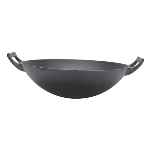 Wok de hierro fundido redondo con doble asa 32 cm miniatura 7