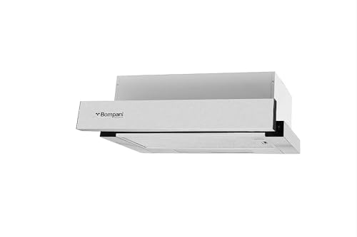 Bompani 90cm Built-in Hood With Stainless Steel, Slide Out Design, 2 Speeds, 440 M3/H, Aluminum & Carbon Filters, 3-Layer Aluminum Filter (2 pcs) - BOCP693N Silver