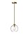 EDISHINE Pendant Lights Kitchen Island, Modern Gold Hanging Light Fixture with Clear Glass Globe Shade, Hardwired Adjustable Metal Rod for Dining Room, Entryway, 1 Pack