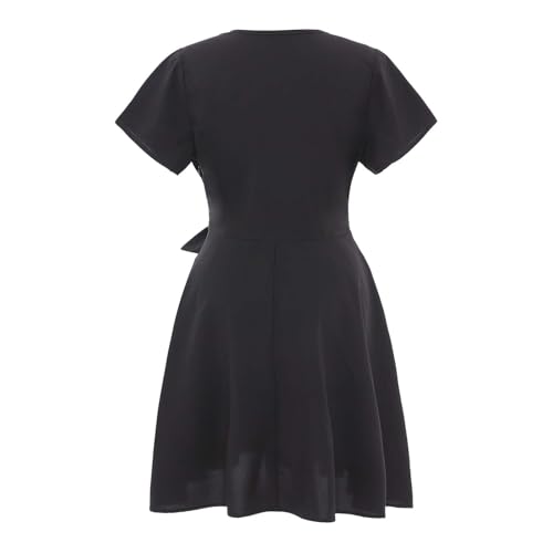 Robe patineuse grande taille col en V fluide anti-complexes légère - 3