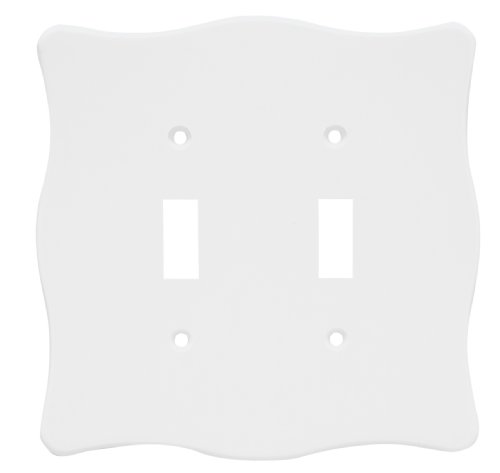 Brainerd 64601 Nylon Double Toggle Switch Wall Plate / Switch Plate / Cover, White