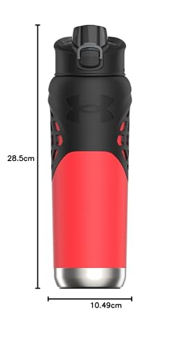 Under Armour 24Oz Stainless Steel Water Bottle, Insulated, Carabiner Easy Carry Hook, Leak Proof, Kids & Adults, All Sports, Gym