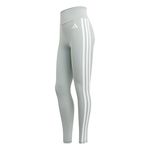 adidas Donna Optime Essentials 3 Stripes 7/8 Leggings, Wonder Sage/white, S Tall