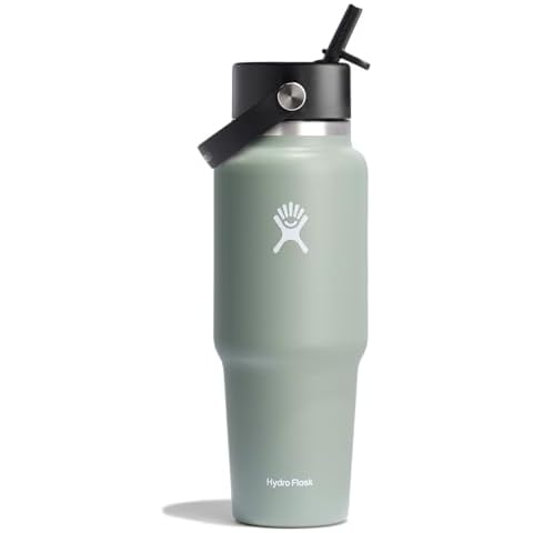 Hydro Flask 32 Oz Wide Flex Straw Travel Bottle Agave Cover