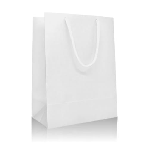Sacola de Papel, Sacola Papel Bolsa Colorida Grande 30x40x12 Kit 10/50 Un(Branca,10)