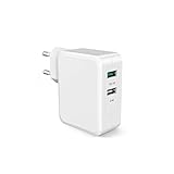 SPLAKS USB Ladegerät 2-Port Quick Charge 3.0 Schnellladegerät für Samsung S7 S8 S9 S10 A50 A40 A30 M30, Note 5/4, HTC One, Tragbar Gerät Mp3 usw.