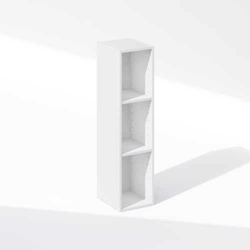 Image of Furinno Reed 3-Tier Closet Organizers and Storage, Closet Organizer, Open Shelf Closet Storage, for Wardrobe, Bedroom, Living Room, 8-Inch Width, White