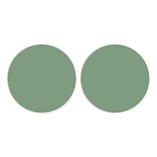 Elanze Designs Solid Cool Sage Green 2.75 x 2.75 Absorbent Ceramic Car Coasters Pack of 2