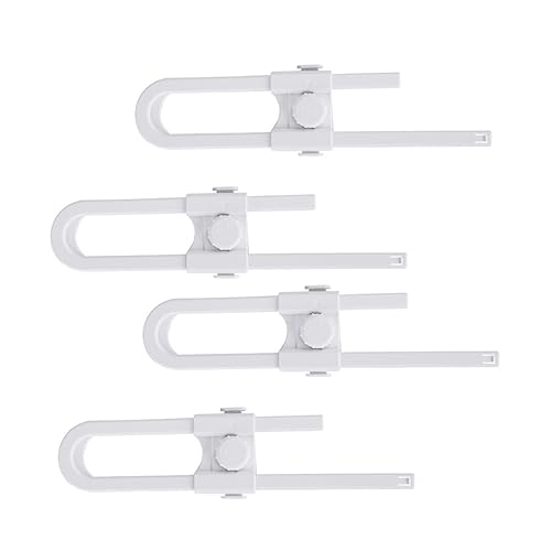 ibasenice 4 Piezas candado en u door lock Protección de bebés Bloqueo de armarios cerradura del gabinete manejar protector cerradura del cajón cerradura de seguridad abdominales