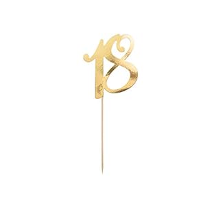 Schnooridoo Cake Topper Kuchen Dekorieren Torten Deko Hochzeit Geburtstag (Zahl 18 gold)