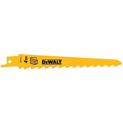 DEWALT Reciprocating Saw Blades Taper Back 6-Inch 3 TPI 5-Pack DW4801