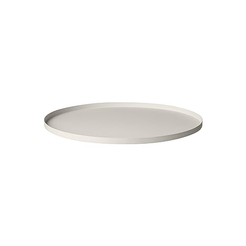 blomus | Serviertablett | Peasy | Edelstahl/Moonbeam | L Ø38cm rund mit Rand |