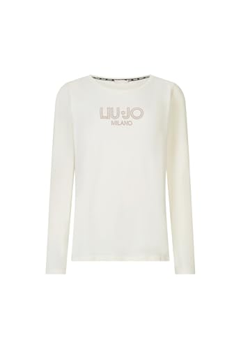 Liu Jo Mujer Camiseta Manga Larga TF5169JS003 Algodón Blanco XL
