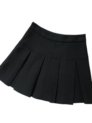 ZSHDTKWB Falda Mujer Plisada Gris Vintage Mujeres Kawaii Mini Faldas De Cintura...